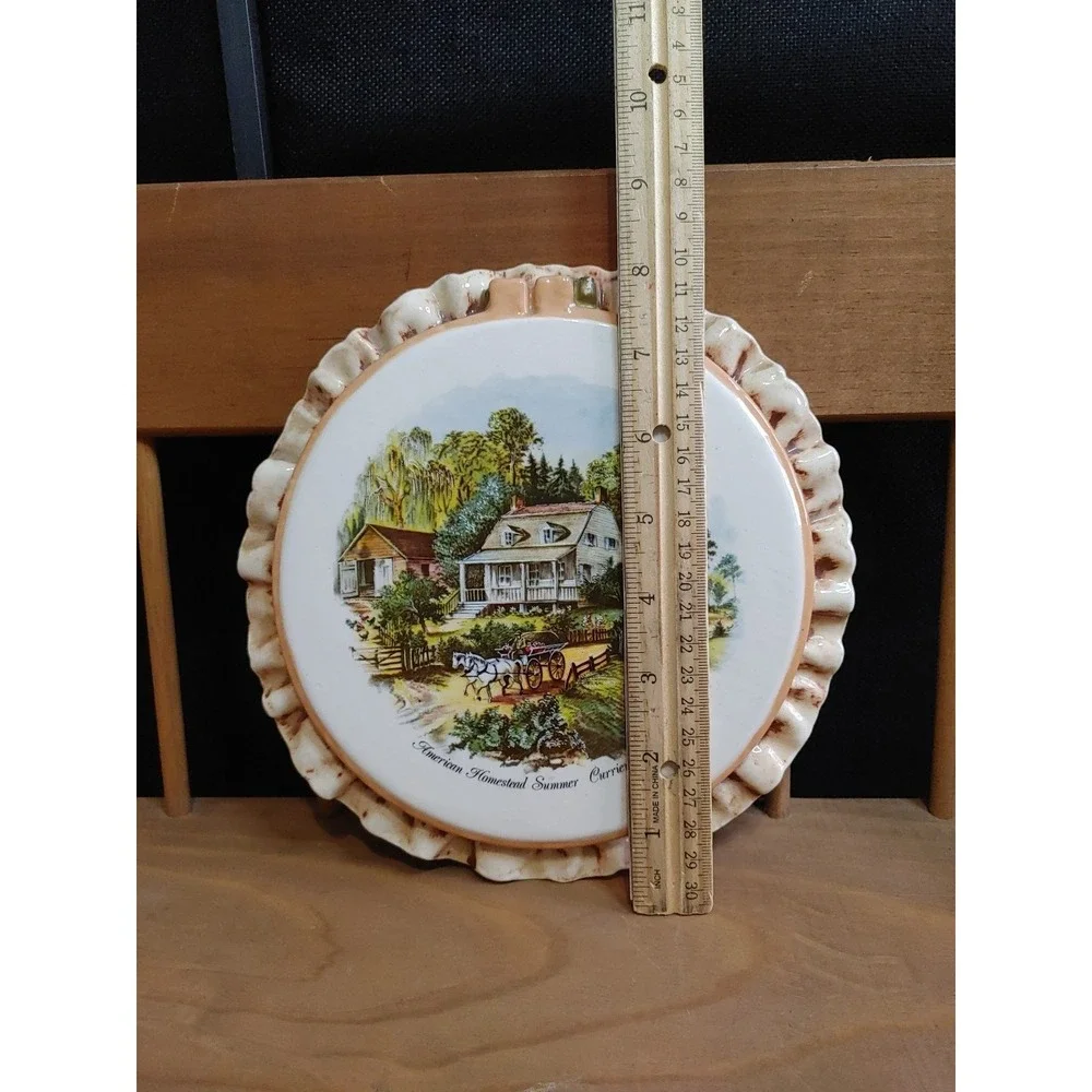 Vintage Rare American Homestead Summer Currier & Ives Wall Plaque. Dated 1977